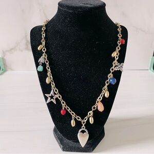 Chico’s Springtime Charm Chain Necklace- Multicolored- Mixed Beads- Long